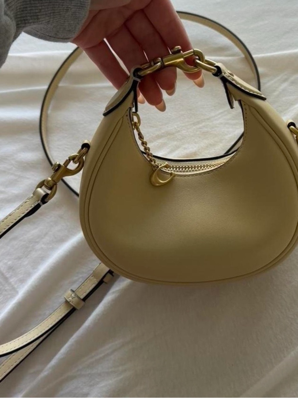 Coach Jonie mini leather bag Moonlight color